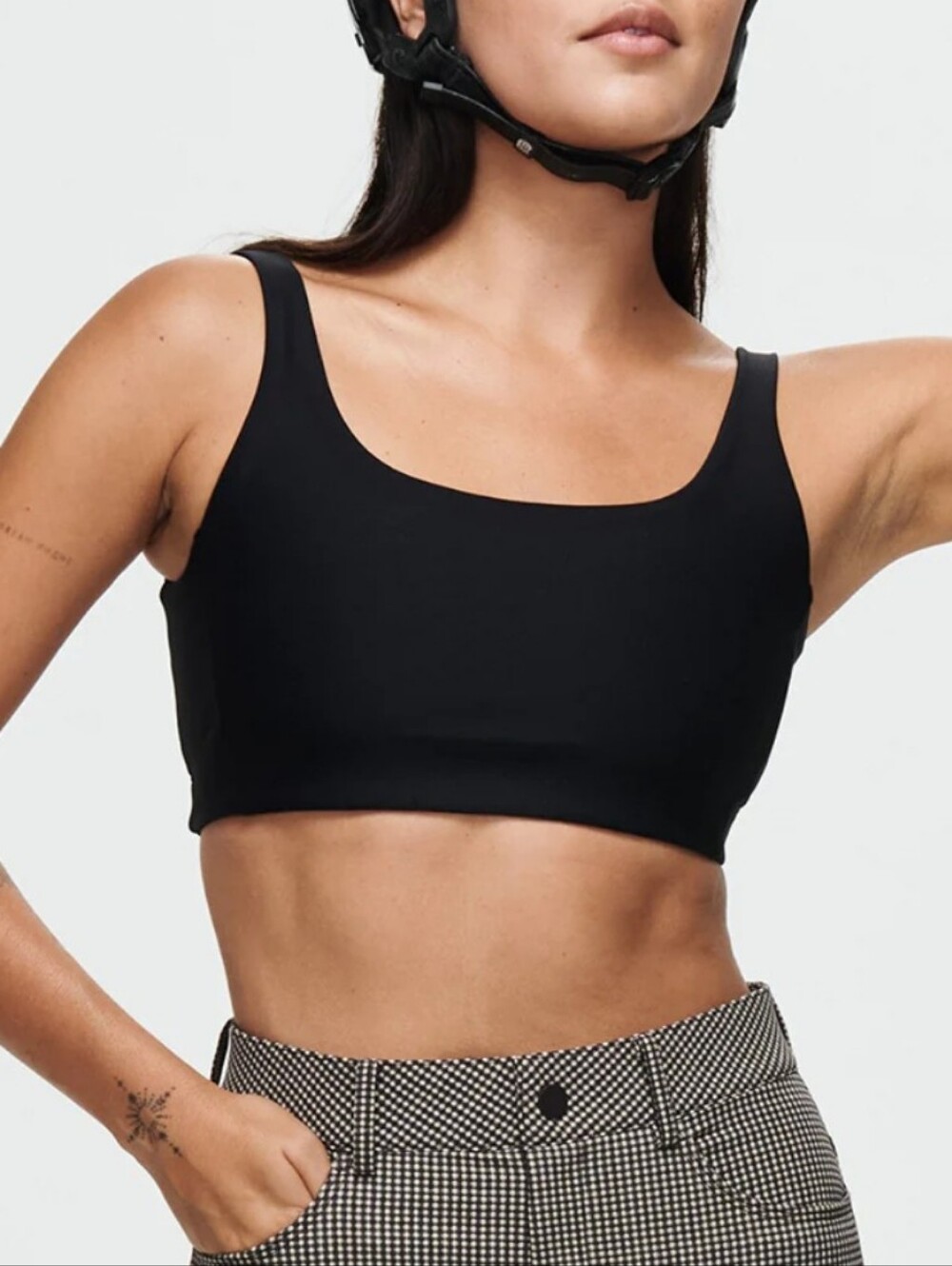 OUTDOOR VOICES DOUBLE SCOOP SPORTS BRA BLACK S